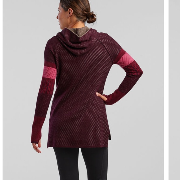 Krimson Klover Title Nine Women's Merino Wool Hoodie Sweater- Red - XL (US 16) - Picture 2 of 10